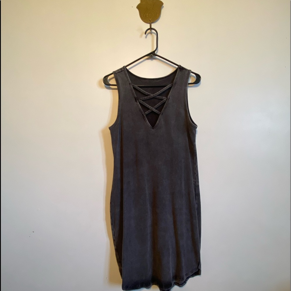 Acid Wash Crisscross Dress